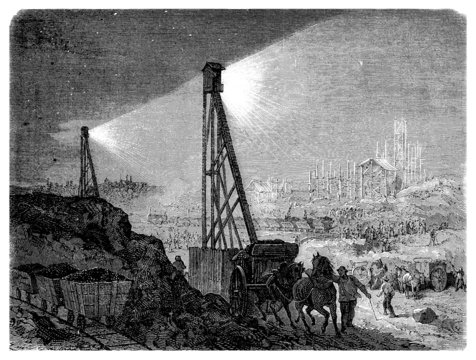 Coal Mine - Mineurs - 19th century