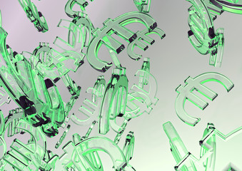 Euro Currency background - green -