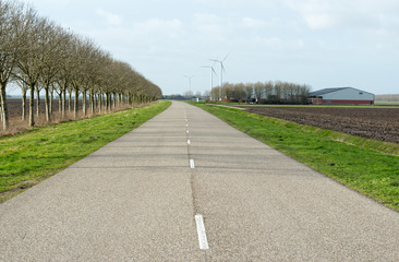 Road through the countryside in winter