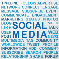 Blue social media keywords - 49146004