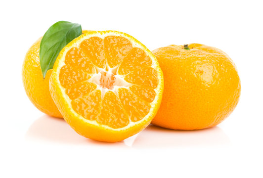 tasty tangerines isolated on white