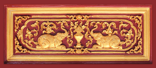 Thai art wall pattern in thailand Temple