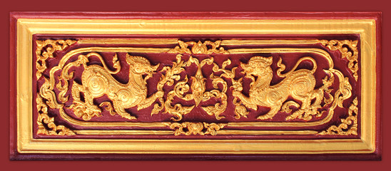 Thai art wall pattern in thailand Temple