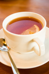 Cup of  tea with lemon