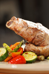 Roasted Lamb Chops with vegetables