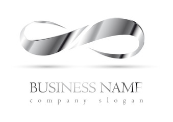 Business logo 3D chrome infinity design - 49147844