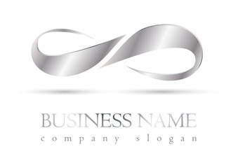 Business logo 3D silver infinity design - 49147845