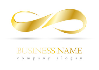 Business logo 3D gold infinity design - 49147846