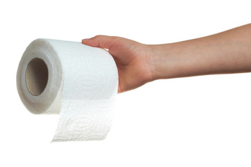 hand holding toilet paper