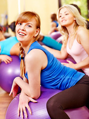Fototapeta premium Women in aerobics class.