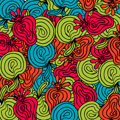 Bright abstract fruits pattern