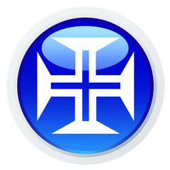 Obraz premium Botão azul - Cruz de Cristo