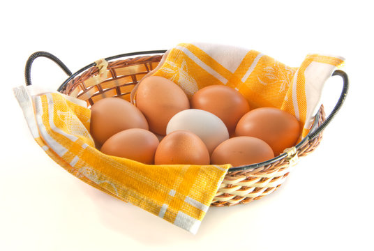 eggs in wicker basket