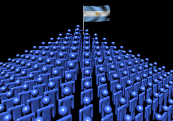 Obraz premium Pyramid of abstract people with Argentina flag illustration