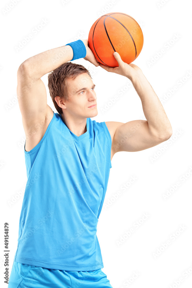 Sticker Basketball player about to score a point