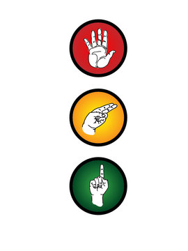 Traffic Lights Hand Signs Vector