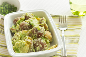 Potato Salad with Avocado and Sour Cream Dressing