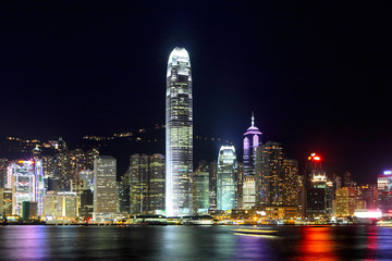 Obraz na płótnie Canvas Hong Kong miasta w nocy