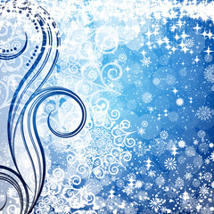 Abstract Christmas background with soft fluffy snow.
