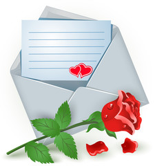 Envelope with rose