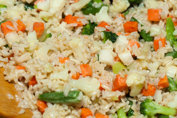the healthy diet - brown rice with vegetable