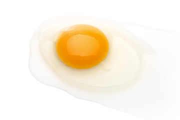broken egg on white