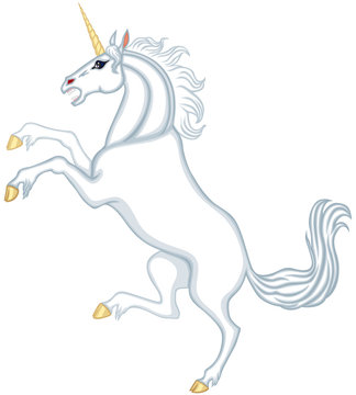 Cartoon heraldic unicorn