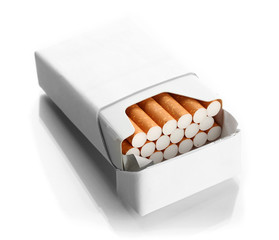 Box of cigarettes, isolated on a white