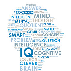 IQ Tag Cloud (intelligence brain smart ideas creativity)