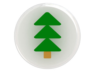 Button with christmas tree