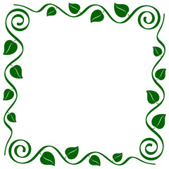abstract vine frame with leaves