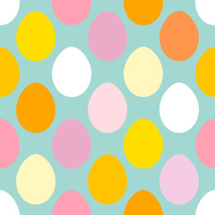 Seamless Pattern Easter Eggs Retro