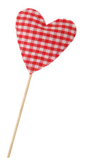 Red plaid heart on stick