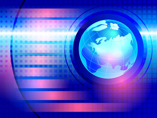 Abstract blue background with globe