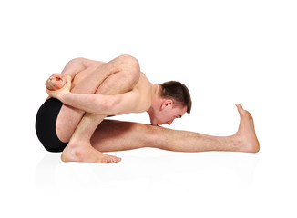 man doing yoga
