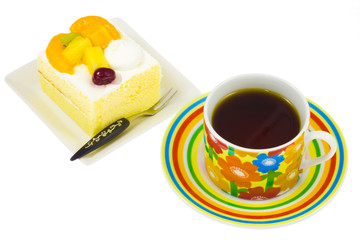 coffee and fruit shortcake