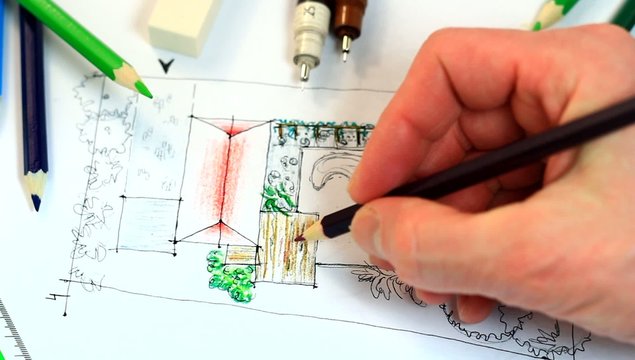 Landscape architect at work.