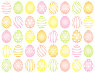 40 Easter Eggs Pattern Pastel Green