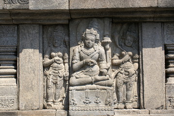 世界遺産　プランバナン寺院のレリーフ