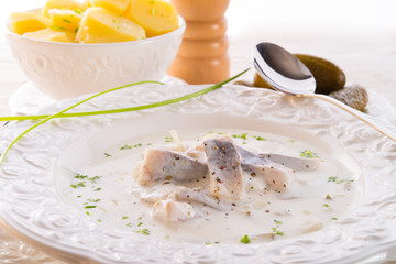 herring with potato and cream
