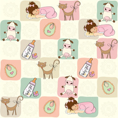 childish seamless pattern with toys