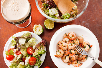shrimps with lime and parsley