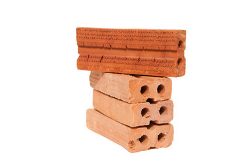 red bricks isolated on white background
