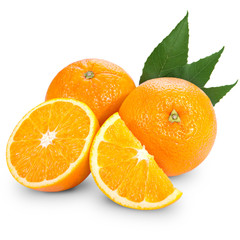Orange fruit isolated on white background
