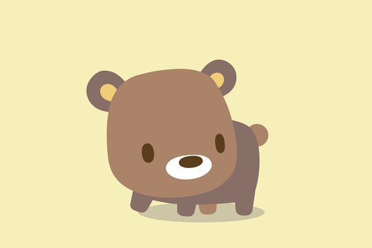 クマのイラスト　ベージュトーン