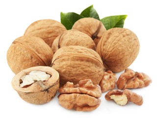walnuts on a white background