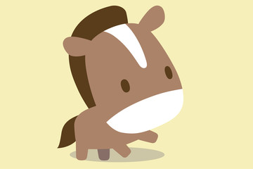 馬のイラスト　ベージュトーン