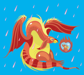 Pink dragon and photo of darling.