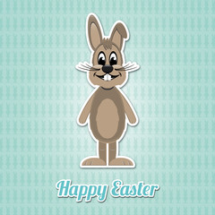 happy easter bunny blue background