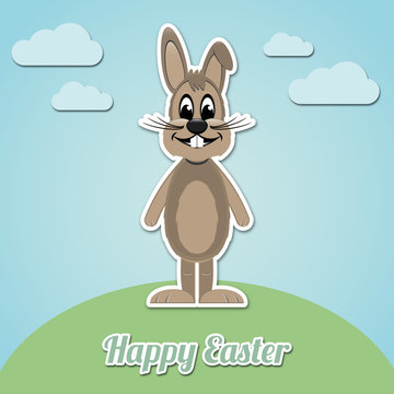 happy easter bunny white background
